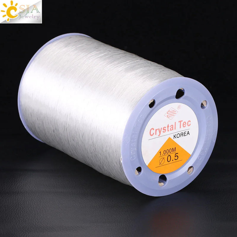 CSJA 1000M Elastic Line Transparent Crystal Cord for DIY Jewelry Making