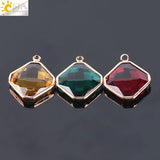 CSJA 10pc Mixed Glass Beads Gold 19mm Faceted Loose DIY Jewelry