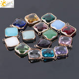 CSJA 10pc Mixed Glass Beads Gold 19mm Faceted Loose DIY Jewelry
