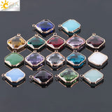 CSJA 10pc Mixed Glass Beads Gold 19mm Faceted Loose DIY Jewelry