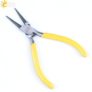 CSJA 126mm Long Round Nose Pliers Plastic Handle Durable Hand Tools