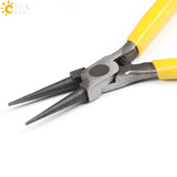 CSJA 126mm Long Round Nose Pliers Plastic Handle Durable Hand Tools