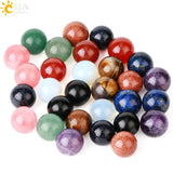 CSJA 12mm Round Natural Stone Beads for Bracelet Jewelry Making Bulk
