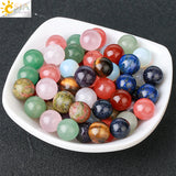 CSJA 12mm Round Natural Stone Beads for Bracelet Jewelry Making Bulk