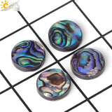 CSJA 15MM Natural Abalone Shell Round Beads for Jewelry Making