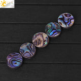 CSJA 15MM Natural Abalone Shell Round Beads for Jewelry Making