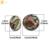 CSJA 15MM Natural Abalone Shell Round Beads for Jewelry Making