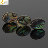 CSJA 15MM Natural Abalone Shell Round Beads for Jewelry Making