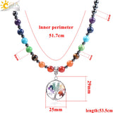 CSJA Hematite 7 Chakra Tree of Life Men Necklaces Pendants