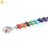 CSJA Hematite 7 Chakra Tree of Life Men Necklaces Pendants