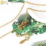 CSJA Stainless Steel Enamel Heart Charms Pendant Necklace
