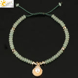 CSJA 4mm Natural Stone Strand Bracelet with Healing Reiki Quartz Beads