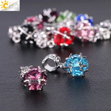 CSJA 5mm Charms Bracelet Beads - 10pcs Dangle Clear Zircon Beads