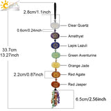 CSJA 7 Chakra Car Hanging Natural Crystal Stone Gravel Beads Home Decor