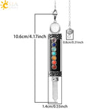 CSJA 7 Chakra Divination Pendulum Crystal Quartz Natural Stone Pendant