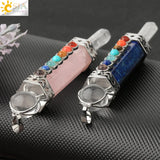 CSJA 7 Chakra Divination Pendulum Crystal Quartz Natural Stone Pendant