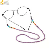 CSJA 7 Chakra Natural Stone Mask Strap Eyeglasses Chain Necklace G820