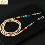 CSJA 7 Chakra Natural Stone Mask Strap Eyeglasses Chain Necklace G820