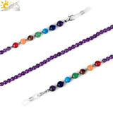 CSJA 7 Chakra Natural Stone Mask Strap Eyeglasses Chain Necklace G820