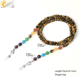 CSJA 7 Chakra Natural Stone Mask Strap Eyeglasses Chain Necklace G820