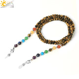 CSJA 7 Chakra Natural Stone Mask Strap Eyeglasses Chain Necklace G820