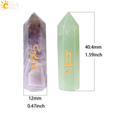 CSJA 7 Chakra Stones Set with Box Healing Pyramid Craft