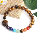 CSJA 8mm 7 Chakra Balance Yoga Tree of Life Crystal Bracelet