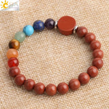 CSJA 8mm 7 Chakra Balance Yoga Tree of Life Crystal Bracelet