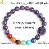 CSJA 8mm 7 Chakra Balance Yoga Tree of Life Crystal Bracelet