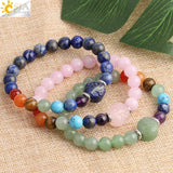CSJA 8mm 7 Chakra Balance Yoga Tree of Life Crystal Bracelet
