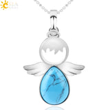 CSJA Angel Wings Necklace Crystal Angels Pendant Lovely Jewelry F754