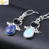CSJA Angel Wings Necklace Crystal Angels Pendant Lovely Jewelry F754
