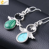 CSJA Angel Wings Necklace Crystal Angels Pendant Lovely Jewelry F754