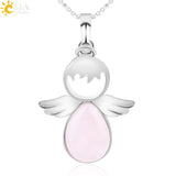 CSJA Angel Wings Necklace Crystal Angels Pendant Lovely Jewelry F754