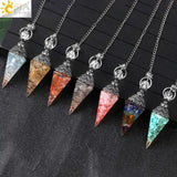 CSJA Antique Divination Quartz Pendant Healing Pendulum G841