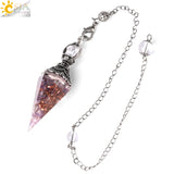 CSJA Antique Divination Quartz Pendant Healing Pendulum G841