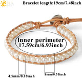 CSJA Atural Pearl Bracelets Women Leather Wrap Bangles Boho Jewelry S631