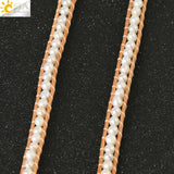 CSJA Atural Pearl Bracelets Women Leather Wrap Bangles Boho Jewelry S631
