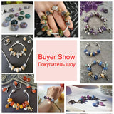 CSJA 14mm Natural Stone Big Hole Beads for Jewelry Making 10pcs F423