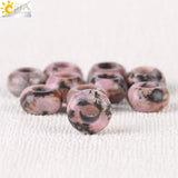 CSJA 14mm Natural Stone Big Hole Beads for Jewelry Making 10pcs F423