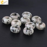 CSJA 14mm Natural Stone Big Hole Beads for Jewelry Making 10pcs F423