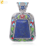 CSJA Lapis Lazuli Natural Stone Pendant for Men