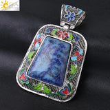 CSJA Lapis Lazuli Natural Stone Pendant for Men