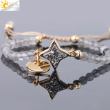CSJA Cloud Crystal Bracelet Natural Stone Faceted Small Beads Charms Woven