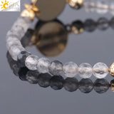 CSJA Cloud Crystal Bracelet Natural Stone Faceted Small Beads Charms Woven