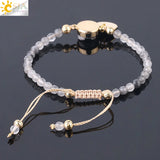 CSJA Cloud Crystal Bracelet Natural Stone Faceted Small Beads Charms Woven
