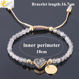 CSJA Cloud Crystal Bracelet Natural Stone Faceted Small Beads Charms Woven