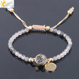 CSJA Cloud Crystal Bracelet Natural Stone Faceted Small Beads Charms Woven