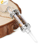 CSJA Clear Quartz Pendulum Natural Stone Pendant