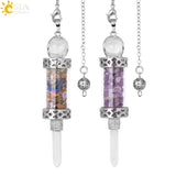 CSJA Clear Quartz Pendulum Natural Stone Pendant
